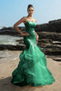 Load image into Gallery viewer, Strapless Mermaid Champagne Sequin Evening Dress with Ruffles