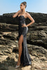 Load image into Gallery viewer, Shimmering Strapless Black Mermaid Evening Dress with Sequins