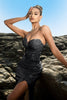 Load image into Gallery viewer, Shimmering Strapless Black Mermaid Evening Dress with Sequins
