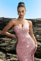 Load image into Gallery viewer, Shimmering Strapless Black Mermaid Evening Dress with Sequins