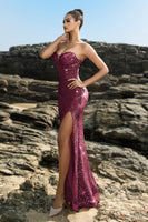Load image into Gallery viewer, Shimmering Strapless Black Mermaid Evening Dress with Sequins