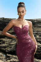 Load image into Gallery viewer, Shimmering Strapless Black Mermaid Evening Dress with Sequins