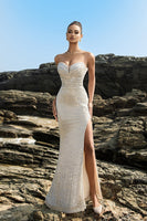 Load image into Gallery viewer, Shimmering Strapless Black Mermaid Evening Dress with Sequins