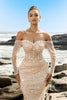 Load image into Gallery viewer, Champagne Off The Shoulder Mermaid Corset Evening Dress