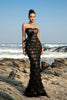 Load image into Gallery viewer, Black Strapless Ruffled Mermaid Evening dress