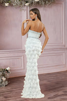 Load image into Gallery viewer, Black Strapless Ruffled Mermaid Evening dress