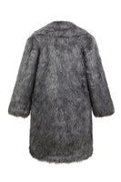 Load image into Gallery viewer, Sliver Grey Lapel Long Faux Fur Luxury Puffy Overcoat
