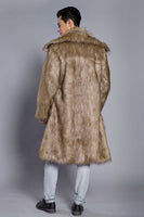 Load image into Gallery viewer, Brown Thicken Lapel Puffy Mid-Long Faux Fur Coat