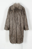 Load image into Gallery viewer, White Grey Thicken Lapel Puffy Mid-Long Faux Fur Coat