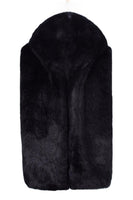 Load image into Gallery viewer, Black Thicken Sleeveless Warm Hooded Faux Fur Short Coat