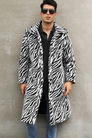 Load image into Gallery viewer, White Zebras Thicken Lapel Mid-Long Warm Faux Fur Coat