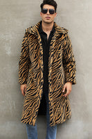 Load image into Gallery viewer, White Zebras Thicken Lapel Mid-Long Warm Faux Fur Coat