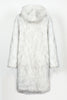 Load image into Gallery viewer, White Grey Thicken Hooded Puffy Mid-Long Faux Fur Coat
