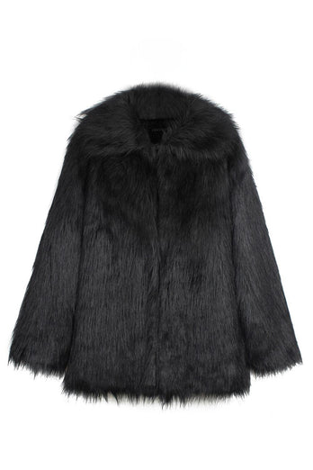 Camel Thicken Lapel Short Faux Fur Coat