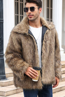 Load image into Gallery viewer, Camel Thicken Lapel Short Faux Fur Coat
