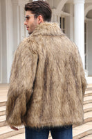 Load image into Gallery viewer, Camel Thicken Lapel Short Faux Fur Coat