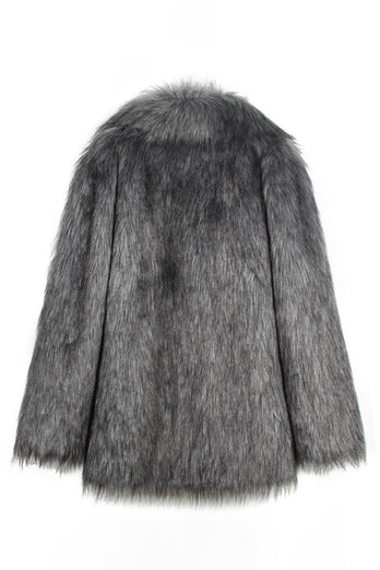 Camel Thicken Lapel Short Faux Fur Coat