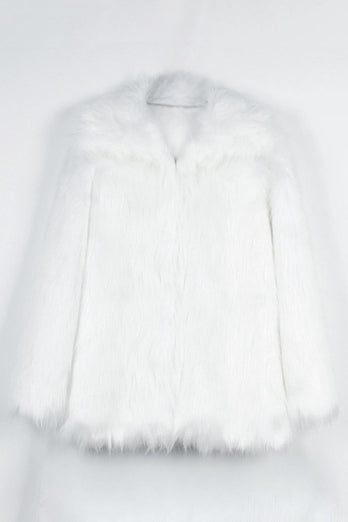 Camel Thicken Lapel Short Faux Fur Coat