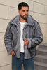 Load image into Gallery viewer, Grey Lapel Short Faux Fur Luxury Puffy Overcoat