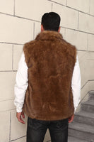 Load image into Gallery viewer, White Leopard Thicken Sleeveless Stand Collar Faux Fur Short Coat