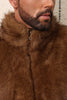 Load image into Gallery viewer, White Leopard Thicken Sleeveless Stand Collar Faux Fur Short Coat