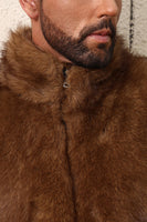 Load image into Gallery viewer, White Leopard Thicken Sleeveless Stand Collar Faux Fur Short Coat