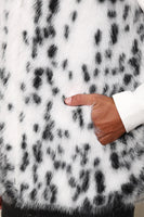 Load image into Gallery viewer, White Leopard Thicken Sleeveless Stand Collar Faux Fur Short Coat