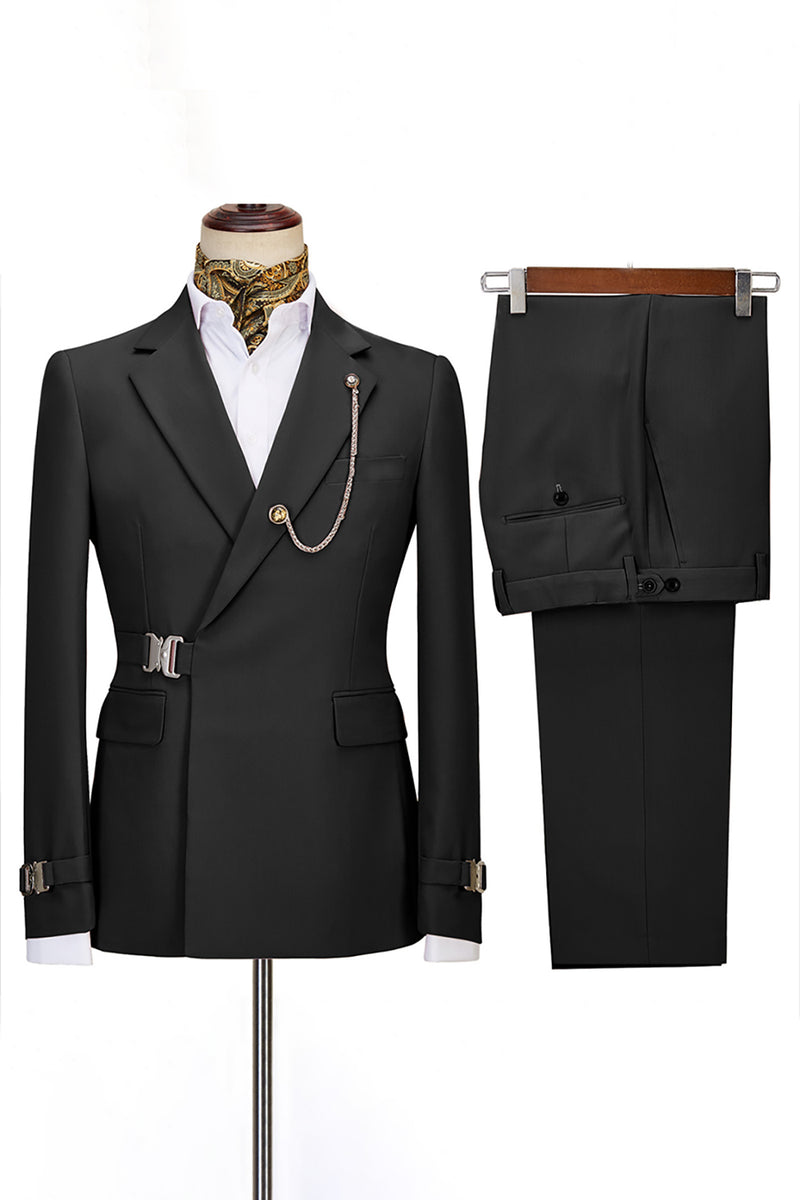 Load image into Gallery viewer, Navy Notched Lapel 2 Pieces Slim Fit Men&#39;s Formal Suits