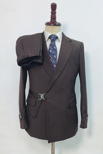 Navy Notched Lapel 2 Pieces Slim Fit Men's Formal Suits