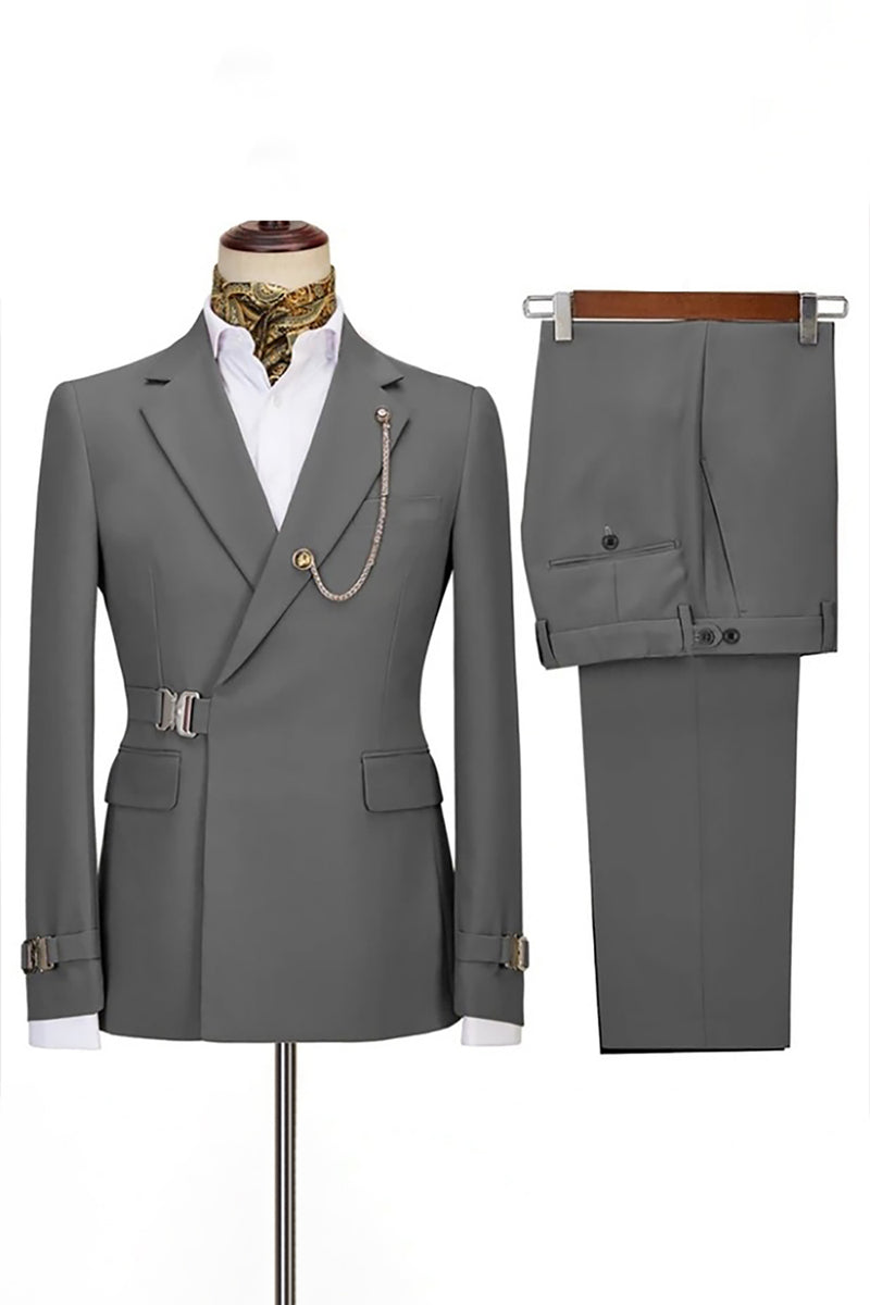 Load image into Gallery viewer, Navy Notched Lapel 2 Pieces Slim Fit Men&#39;s Formal Suits