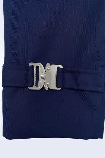 Navy Notched Lapel 2 Pieces Slim Fit Men's Formal Suits