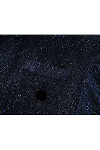 Sparkly Navy Sequin Shawl Lapel 2 Pieces Slim Fit Men's Prom Suits