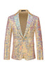 Load image into Gallery viewer, Sparkly Golden Sequin Notched lapel 2 Pieces Men&#39;s Prom Suits