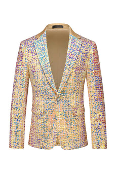 Sparkly Golden Sequin Notched lapel 2 Pieces Men's Prom Suits