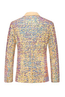 Load image into Gallery viewer, Sparkly Golden Sequin Notched lapel 2 Pieces Men&#39;s Prom Suits