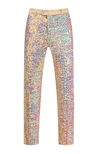 Sparkly Golden Sequin Notched lapel 2 Pieces Men's Prom Suits