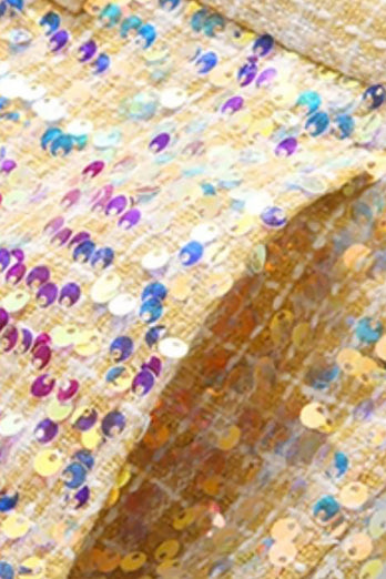 Sparkly Golden Sequin Notched lapel 2 Pieces Men's Prom Suits