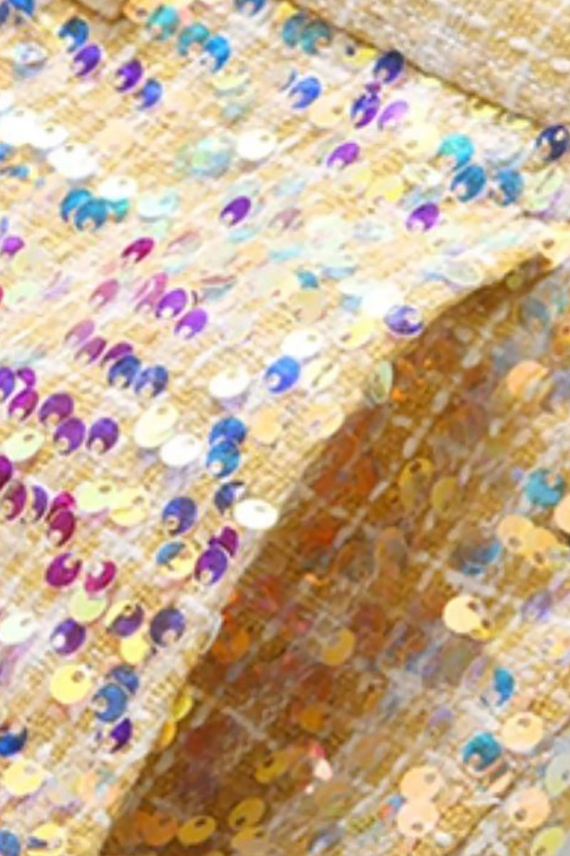 Load image into Gallery viewer, Sparkly Golden Sequin Notched lapel 2 Pieces Men&#39;s Prom Suits