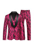 Load image into Gallery viewer, White Jacquard Shawl Lapel Single Breasted 3 Pieces Prom Suits