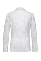Load image into Gallery viewer, White Jacquard Shawl Lapel Single Breasted 3 Pieces Prom Suits