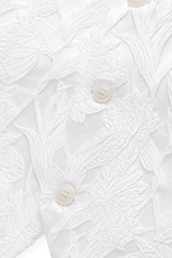 White Jacquard Shawl Lapel Single Breasted 3 Pieces Prom Suits