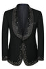 Load image into Gallery viewer, Navy Beaded Shawl Lapel Single Breasted 3 Pieces Prom Suits