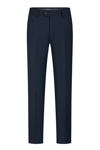 Navy Beaded Shawl Lapel Single Breasted 3 Pieces Prom Suits