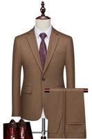 Load image into Gallery viewer, Coffee Notched Lapel 2 Pieces Beaded Men&#39;s Formal Suits