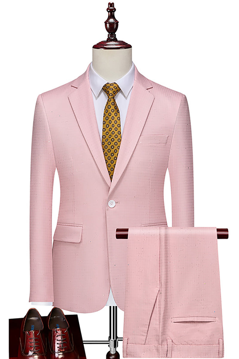 Load image into Gallery viewer, Coffe Notched Lapel 2 Pieces Beaded Men&#39;s Formal Suits