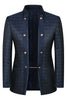 Load image into Gallery viewer, Stand Collar Jacquard Black 3 Pieces Prom Suits