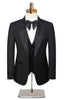 Load image into Gallery viewer, Black Peaked Lapel Beaded 3 Pieces Wedding Suits