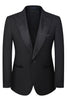 Load image into Gallery viewer, Black Peaked Lapel Beaded 3 Pieces Wedding Suits