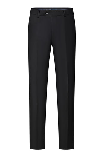 Black Peaked Lapel Beaded 3 Pieces Wedding Suits