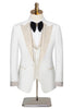 Load image into Gallery viewer, Black Peaked Lapel Beaded 3 Pieces Wedding Suits